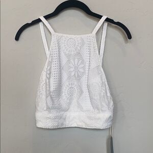 Show Me Your Mumu White Halter Crop